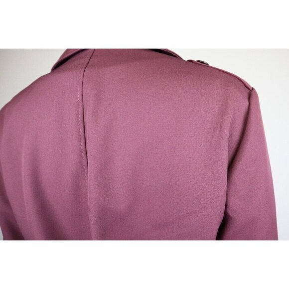 VINTAGE 70S WOMEN'S WINE PURPLE TRENCH COAT JACKET - MERVILLE - REMOVABLE LINER - Picture 13 of 16